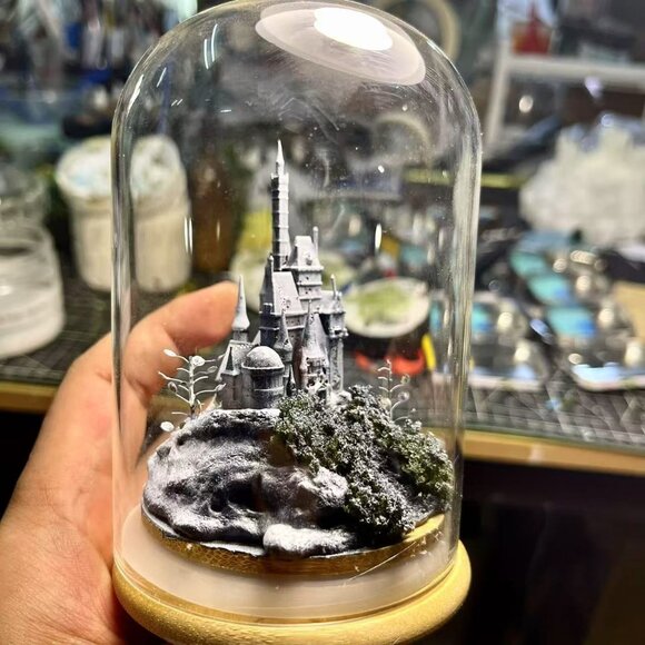 Original handmade Burned Castle miniature landscape Resin model decorative - Picture 2 of 3